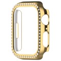 For Apple Watch SE 2023 44mm Diamond Hollow PC Watch Case(Gold)