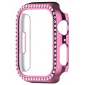 For Apple Watch Series 9 45mm Diamond Hollow PC Watch Case(Pink)