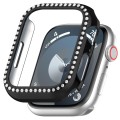 For Apple Watch Series 8 41mm Diamond Hollow PC Watch Case(Black)
