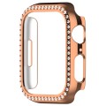 For Apple Watch Series 8 41mm Diamond Hollow PC Watch Case(Rose Gold)