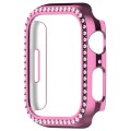 For Apple Watch SE 2022 40mm Diamond Hollow PC Watch Case(Pink)