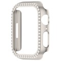 For  Apple Watch Series 3 38mm Diamond Hollow PC Watch Case(Starlight)