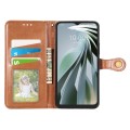 For ZTE Libero 5G IV Retro Solid Color Buckle Leather Phone Case(Brown)