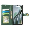 For ZTE Libero 5G IV Retro Solid Color Buckle Leather Phone Case(Green)