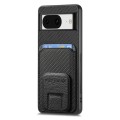 For Google Pixel 6 Carbon Fiber Card Bag Fold Stand Phone Case(Black)