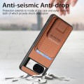 For Google Pixel 6 Carbon Fiber Card Bag Fold Stand Phone Case(Brown)