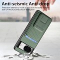 For Google Pixel 6 Pro Carbon Fiber Card Bag Fold Stand Phone Case(Green)