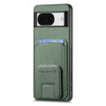 For Google Pixel 6a Carbon Fiber Card Bag Fold Stand Phone Case(Green)