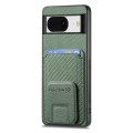 For Google Pixel 7 Carbon Fiber Card Bag Fold Stand Phone Case(Green)
