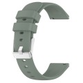 For Samsung Galaxy Watch 6 Classic 43mm 20mm Smooth Solid Color Silicone Watch Band(Olive Green)