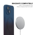 For iPhone 13 ENKAY Hat-Prince MagSafe Rainbow Gradient Silicone Phone Case with Lens Film(Dark Blue