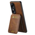 For Honor 90 Suteni H02 Leather Wallet Stand Back Phone Case(Brown)