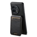 For OnePlus 12 Suteni H02 Leather Wallet Stand Back Phone Case(Black)