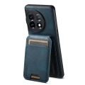 For OnePlus 12 Suteni H02 Leather Wallet Stand Back Phone Case(Blue)