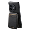 For OnePlus 11 Suteni H02 Leather Wallet Stand Back Phone Case(Black)