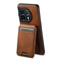 For OnePlus 11 Suteni H02 Leather Wallet Stand Back Phone Case(Brown)