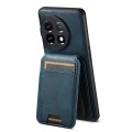 For OnePlus 11 Suteni H02 Leather Wallet Stand Back Phone Case(Blue)