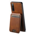For Sony Xperia 5 V Suteni H02 Leather Wallet Stand Back Phone Case(Brown)