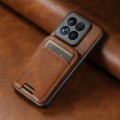 For Xiaomi 14 Pro Suteni H02 Leather Wallet Stand Back Phone Case(Brown)