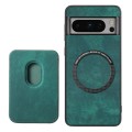 For Google Pixel 8 Pro Retro Leather Card Bag Magnetic Phone Case(Green)