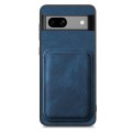 For Google Pixel 7a Retro Leather Card Bag Magnetic Phone Case(Blue)