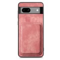 For Google Pixel 7a Retro Leather Card Bag Magnetic Phone Case(Pink)