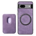 For Google Pixel 7a Retro Leather Card Bag Magnetic Phone Case(Purple)