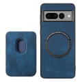For Google Pixel 7 Pro Retro Leather Card Bag Magnetic Phone Case(Blue)