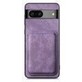 For Google Pixel 7 Retro Leather Card Bag Magnetic Phone Case(Purple)