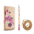 For iPhone 15 Pro Max MagSafe Flower Multi-functional Crossbody Zipper Wallet Leather Phone Case(Yel