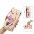 For iPhone 14 Pro Max MagSafe Flower Multi-functional Crossbody Zipper Wallet Leather Phone Case(Yel
