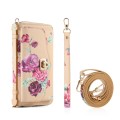 For iPhone 13 MagSafe Flower Multi-functional Crossbody Zipper Wallet Leather Phone Case(Yellow)