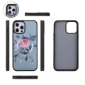 For iPhone 12 Pro Max MagSafe Flower Multi-functional Crossbody Zipper Wallet Leather Phone Case(Blu