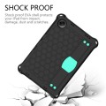 For Xiaomi Redmi Pad SE 11 2023 Honeycomb EVA Hybrid PC Tablet Case with Strap(Black+Aqua)