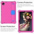 For Xiaomi Redmi Pad SE 11 2023 Honeycomb EVA Hybrid PC Tablet Case with Strap(Rose Red+Blue)