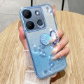 For Tecno Spark GO 2023 Gradient Glitter Immortal Flower Ring All-inclusive Phone Case(Blue)