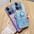 For Tecno Spark GO 2023 Gradient Glitter Immortal Flower Ring All-inclusive Phone Case(Purple)