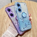 For Tecno Camon 19 Neo Gradient Glitter Immortal Flower Ring All-inclusive Phone Case(Purple)