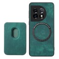 For OnePlus Nord CE3 Retro Leather Card Bag Magnetic Phone Case(Green)