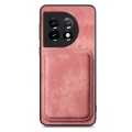 For OnePlus Nord CE3 Retro Leather Card Bag Magnetic Phone Case(Pink)