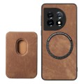 For OnePlus 11 Retro Leather Card Bag Magnetic Phone Case(Brown)