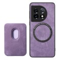 For OnePlus 10T Retro Leather Card Bag Magnetic Phone Case(Purple)
