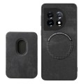 For OnePlus 12 5G Retro Leather Card Bag Magnetic Phone Case(Black)