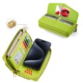 For iPhone 15 Plus MagSafe Crossbody Multi-functional Zipper Wallet Litchi Leather Phone Case(Green)