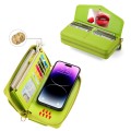 For iPhone 14 MagSafe Crossbody Multi-functional Zipper Wallet Litchi Leather Phone Case(Green)