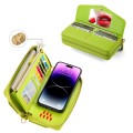 For iPhone 14 Pro MagSafe Crossbody Multi-functional Zipper Wallet Litchi Leather Phone Case(Green)