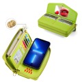 For iPhone 13 MagSafe Crossbody Multi-functional Zipper Wallet Litchi Leather Phone Case(Green)