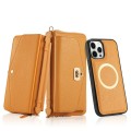 For iPhone 12 Pro Max MagSafe Crossbody Multi-functional Zipper Wallet Litchi Leather Phone Case(Ora
