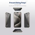 For iPhone 15 Pro Max 2pcs ENKAY Hat-Prince 360 Degree Anti-peeping Privacy Full Screen Tempered Gla