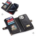 For iPhone 15 Pro Multi-functional Zipper Wallet Leather Phone Case(Black)
